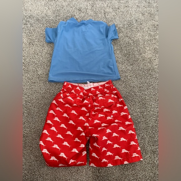 Tommy Bahama 5 swim trunks shirt set - Picture 2 of 6